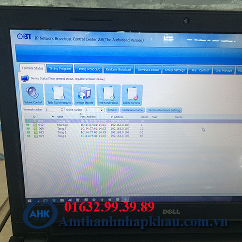 Dự án âm thanh thống báo 2 chiều IP nhà máy TCE Vinadenim hệ thống IP OBT 9800 12