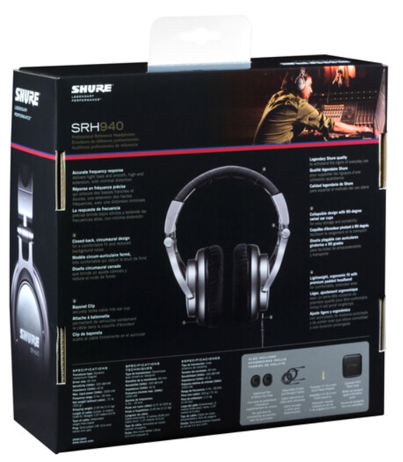 Shure SRH940 được đóng gói gọn