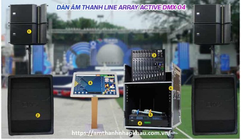 Dàn âm thanh Line Array Active DMX 04 Chất lượng cao 1